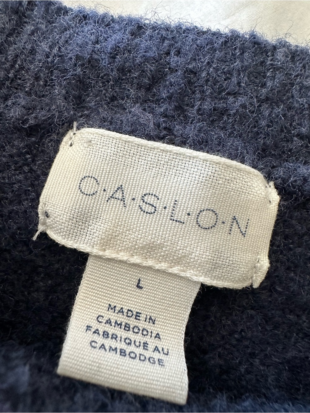 Caslon Nordstrom Fair Isle Crewneck Navy Sweater with Accents size large - Picture 10 of 11
